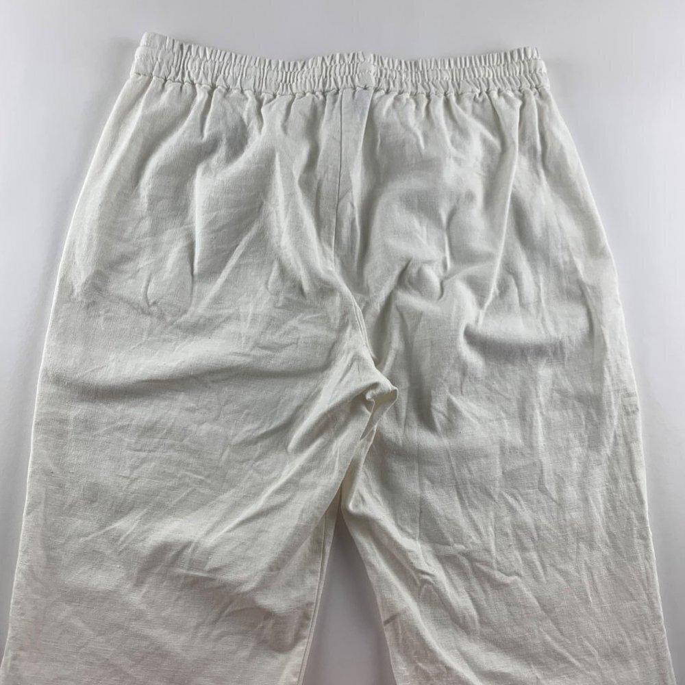 J. Crew White Linen High Rise Ankle Pant 10 - Picture 7 of 7